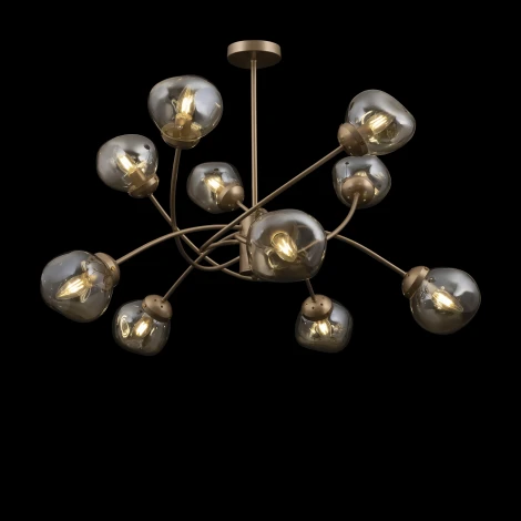 Потолочная люстра на штанге в виде молекул Freya Volani FR8017PL-10MG
