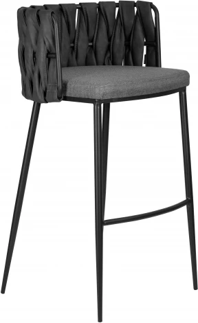 Стул барный Dobrin AMELIA (серая ткань (F-48), темно-серый винтажный PU (MF-12))