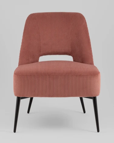 Кресло лаунж Stool Group Бостон велюр рельефный коралловый арт.УТ000039983