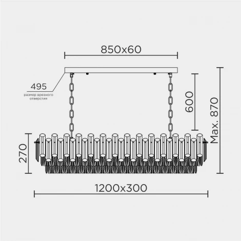 Подвесная люстра хрустальная Modelux ML.9006.1200 GD-BR