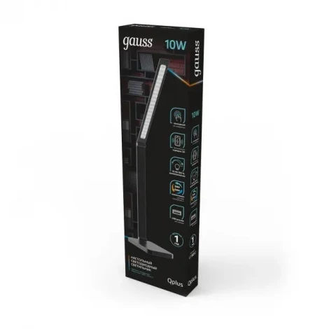 Офисная настольная лампа с беспроводным ЗУ складываемая Gauss Qplus GT5012 (LED, 220V, диммер, сенсорный выключатель)