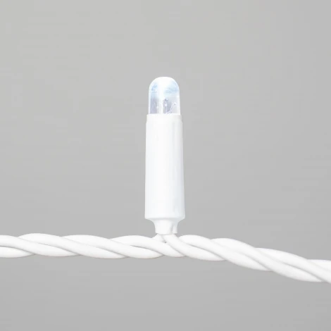 Гирлянда Нить 10м белая 24В, 100 LED, провод белый каучук 2,3мм, IP65 Laitcom ECO100-8-1W