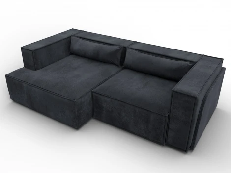 Диван угловой Лига-061 угол левый (ДСП,Брус,Фанера,Велюр/Темно-серый) Лига Диванов 131153L