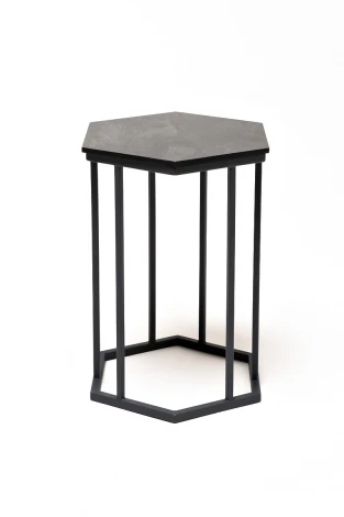 Интерьерный стол из HPL шестиугольный, D40, H55, цвет серый гранит 4SIS Женева RC658-40-40-4sis