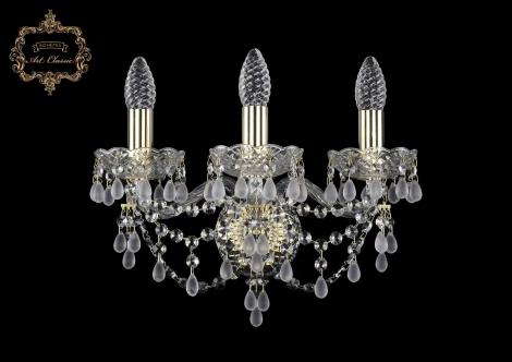 Бра Art Classic 10.24 10.24.3.141.Gd.V0300 (220V, хрусталь, подвески, подсвечник, свеча)