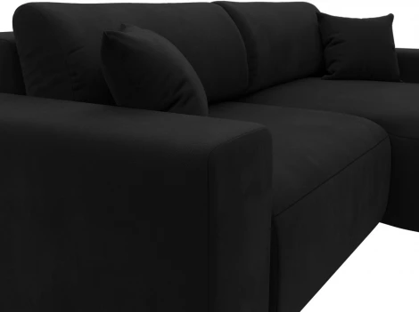 Диван угловой Лига-036 НПБ Классик правый угол (Черный/Микровельвет) Лига Диванов арт.121365