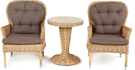 "Алиса" кофейный комплект из искусственного ротанга, цвет соломенный 4SIS арт.УТ-00004157