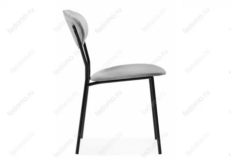 Стул Woodville на металлокаркасе Корсе светло-серый/ черный глянец 494366