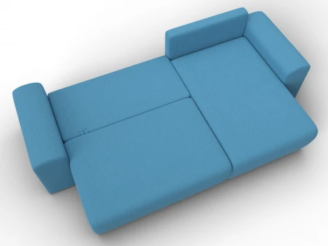 Диван угловой Лига-099 угол универсальный (ДВП,ДСП,ЛДСП,Брус,Фанера/Пластик/Рогожка/Голубой) Лига Диванов 133695