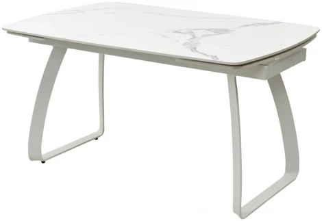 Стол LUGO 140 GLOSS STATUARIO WHITE SINTERED STONE/ WHITE