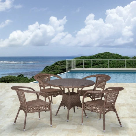 Комплект плетеной мебели Afina Лион-1B T220CT/Y32-W56 Light brown 4Pcs