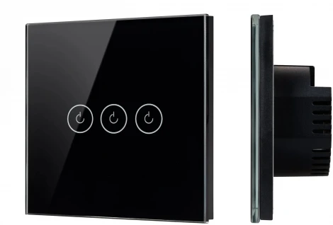 Выключатель сенсорный SWT-OMALI-S03-ZB-BK (250V, 10A, Zigbee) (Arlight, Стекло) 050046