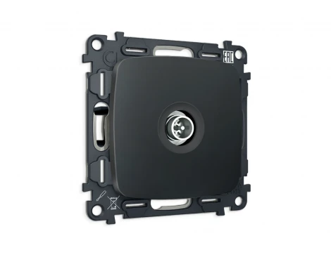 Комплект механизма ТВ-розетки оконечной экранированной встраиваемый (графит мягкое касание) Ambrella Volt QUANT MO913005