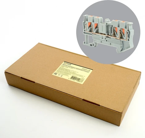 Зажим пружинный 4-х проводной проходной Stekker 49245