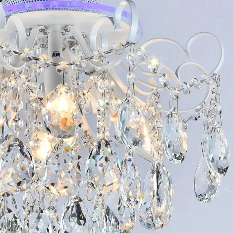 Потолочная люстра RGB хрустальная с пультом Reluce 04024-0.3-04 WH+SILVER PN+RGB (220V)