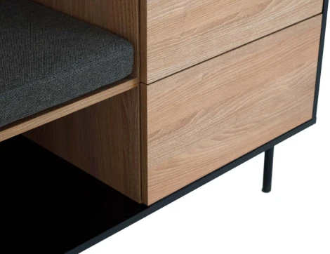 Комод со скамьей слева Look ОГОГО (арт.843400), (ЛДСП/Черный)