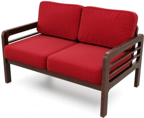 Диван Arsko прямой Бергер М орех велюр красный