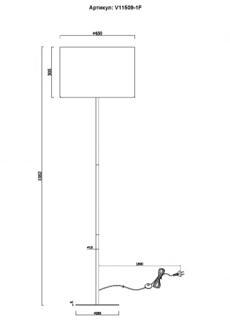 Торшер с выключателем Moderli Strauss V11509-1F