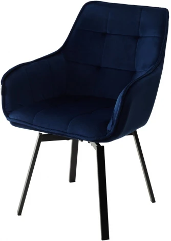Стул M-City MAVERICK BLUVEL-86 NAVY BLUE/ черный каркас, поворот.360 град.