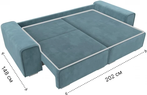 Диван угловой Лига-029 правый угол (Бирюзовый/Велюр) Лига Диванов арт.121925