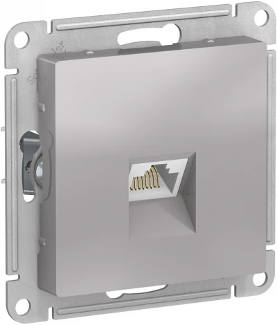 Розетка встраиваемая Ethernet RJ-45 (алюминий) Systeme Electric AtlasDesign ATN000383