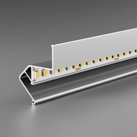 Профиль алюминиевый теневой встраиваемый серый 30х43х3000мм для натяжных потолков (под гарпун) Wolta WAP WAP-I-30/43/3000-A