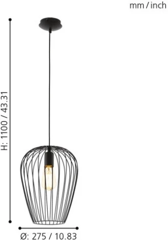 Подвесной светильник Eglo Newtown 49472 (220V, на проводе, бокалы, клетка)