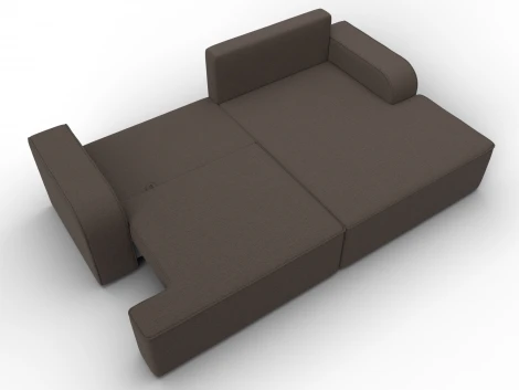 Диван угловой Лига-120 угол правый (ДСП,Брус,Фанера,ЛДС,Рогожка/Коричневый) Лига Диванов 137284