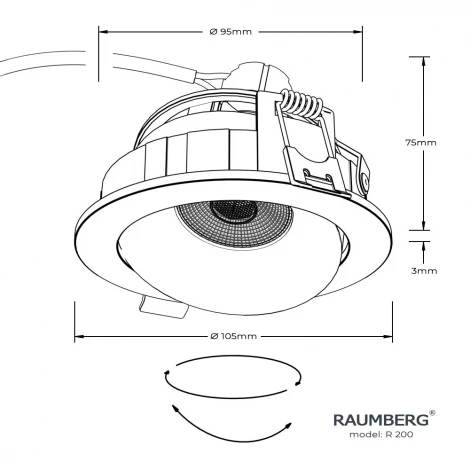 Встраиваемый светильник Raumberg R 200 New White