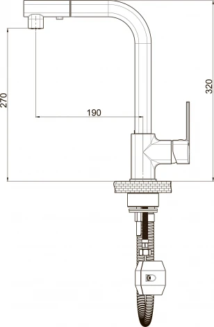 Смеситель GPD Pedra MES160 для кухонной мойки