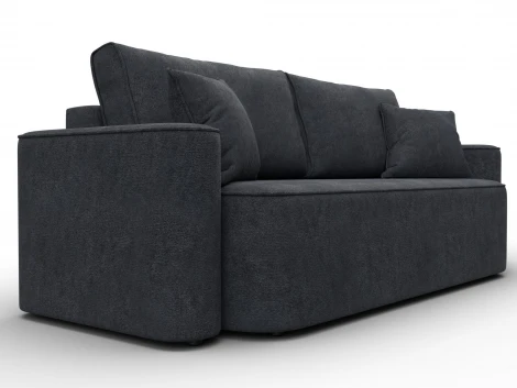 Диван прямой Лига-118 НПБ (ДСП,ЛДСП,Брус,Фанера,Велюр/Темно-серый) Лига Диванов 137083