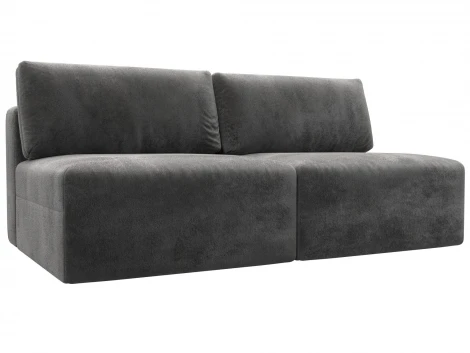 Диван прямой модульный Лига-060 НПБ (ЛДСП,Брус,Фанера/Пластик/Велюр/Серый) Лига Диванов 129458