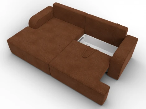 Диван угловой Лига-120 угол левый (ДСП,Брус,Фанера,ЛДС,Велюр/Терракотовый) Лига Диванов 137290L