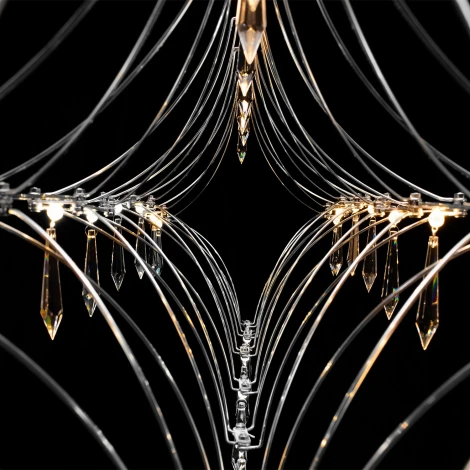 Подвесная люстра светодиодная хрустальная ILLUMICO IL0707-1200HX-34 Ether