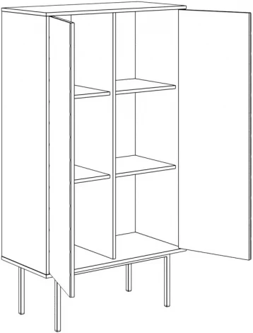Шкаф 2-дверный Boho Color ОГОГО (арт.599519), (ЛДСП/Черный)