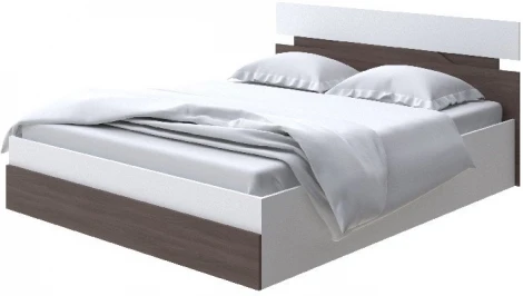 Без бренда Кровать Milton с подъемным механизмом (ЛДСП Белый/Ясень Шимо Темный) 90x190