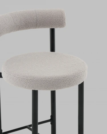 Стул полубарный Флорео букле светло-серый Stool Group арт.УТ000041332