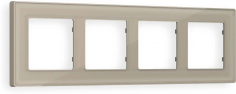 Рамка Ambrella Volt ALFA Arctic (Серо-бежевый Стекло органическое) 4-ая AF580364