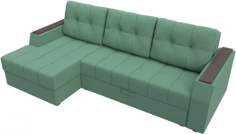Диван угловой Эмир БС левый угол (Зеленый/Рогожка) Лига Диванов арт.123555L