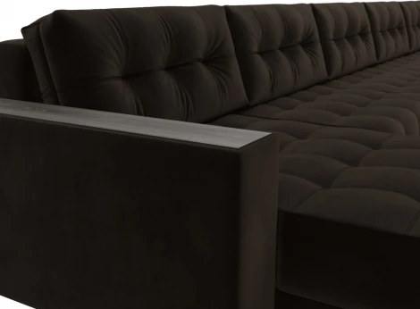 Диван П-образный с декором Лига-049 НПБ Мегалонг Лига Диванов (Велюр) арт.128527