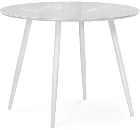 Стеклянный стол Woodville Абилин 100х76 ультра белое стекло / белый / белый матовый 516544