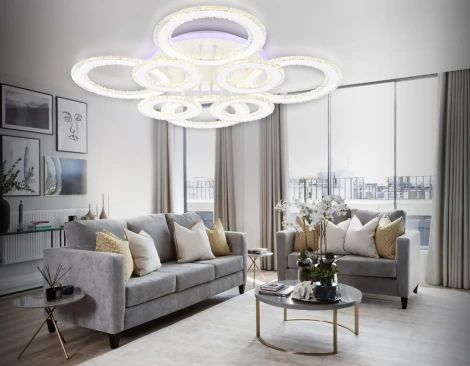 Потолочная люстра на штанге светодиодная с пультом ACRYLICA FA8854 Ambrella (220V)