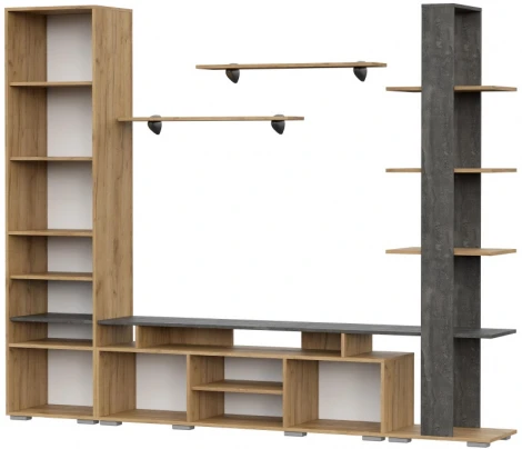 Готовые гостиные Woodville Frenchie дуб золотой / камень темный 499611