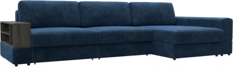 Диван угловой с полкой Лига-055 НПБ Лонг угол универсальный Лига Диванов (Велюр) арт.129119