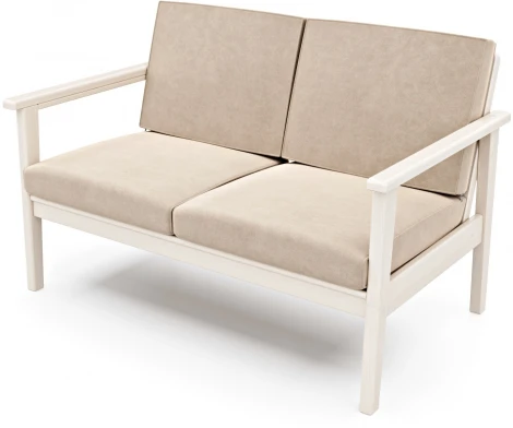 Диван Arsko прямой Лориан М беленый дуб велюр молочный