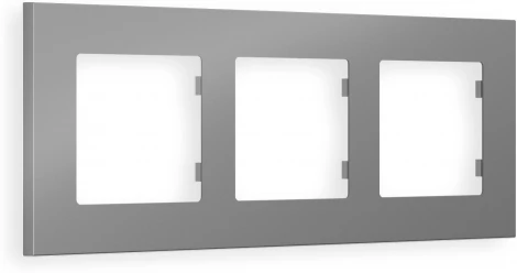 Рамка Ambrella Volt ALFA Qubi (Сталь матовый) 3-ая AF250503