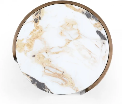 Стол журнальный ESF ET3095CL (D45) белая керамика /бронзовый/Керамика,Металл