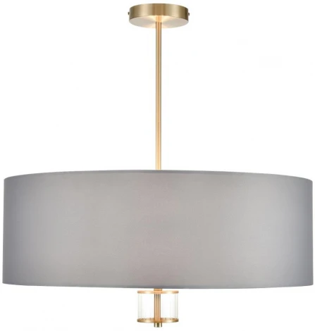 Потолочная люстра на штанге Lumion Damona 8108/7C латунь титаниум/серый, металл/текстиль/стекло E14 7*40W 220V (круглые)