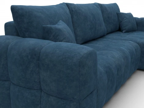 Диван угловой Лига-110 НПБ угол универсальный (ДВП,ДСП,ЛДСП,Брус,Фанера,Велюр/Синий) Лига Диванов 136526