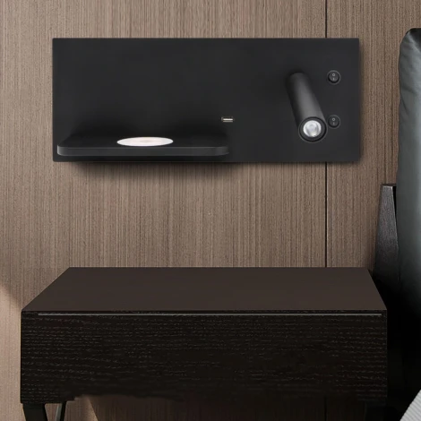 Настенный светильник с беспроводным ЗУ LED GENIUS Left Black ImperiumLoft Genius01 (227209-23)